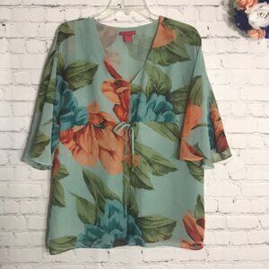 Sunny Leigh floral drawstring tunic